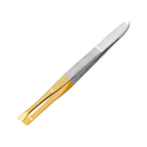 Pinzas de Depilación con Punta Inclinada Dorada de 3 Pulgadas con Diseño Ergonómico y Pinzas para Eliminar el Vello - Product Image 3