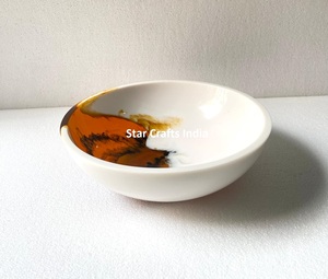 Offre Spéciale de service de table Bol en résine personnalisé Matériau écologique Grand bol à fruits Bol à salade en bois de résine de haute qualité - Product Image 2