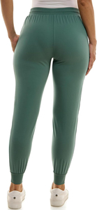 Pantalon décontracté pour femme 2026 personnalisé, taille haute, poches à rabat, taille élastique, boutonnage, coupe droite régulière, jambe large, anti-boulochage - Product Image 5