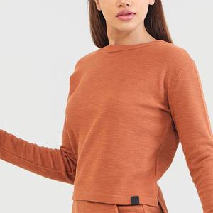 Sweat-shirt col rond surdimensionné pour femmes Logo personnalisé imprimé coton polaire léger luxe éponge tricoté sweat-shirt personnalisable femmes - Product Image 2