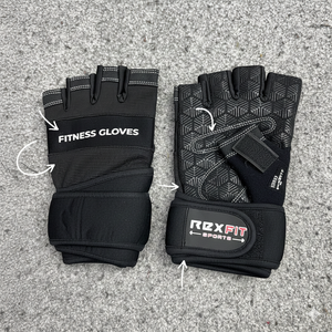 Guantes de Gimnasio de Medio Dedo con Soporte para Muñeca, Transpirables, Unisex, para Levantamiento de Pesas, Diseño Personalizado - Product Image 5