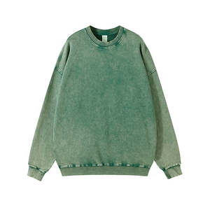 Sudaderas con capucha de las mujeres sudadera de las mujeres Vintage cuello redondo logotipo personalizado de gran tamaño desgastado piedra ácido lavado sudadera - Product Image 1