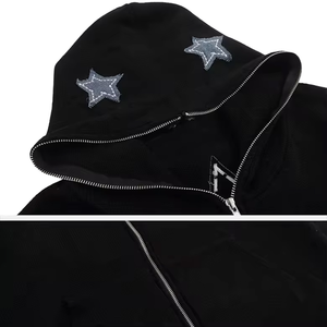 เสื้อฮู้ดสำหรับผู้ชายเสื้อฮู้ดแบบสวมหัวพิมพ์ลายปะติดแบบวินเทจซีดจาง - Product Image 6