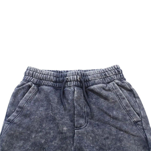 Shorts en molleton délavé de haute qualité pour hommes avec coupe de course 100% coton doux Shorts de détente streetwear d'été - Product Image 2