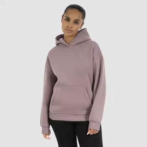 Femmes automne hiver surdimensionné polaire pull vêtements d'extérieur décontractés à capuche imprimé lavé Technique grande taille sweat à capuche uni - Product Image 1