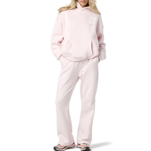 ชุดวอร์มสตรีทแวร์สำหรับผู้หญิงผ้าคอตตอนธรรมดาปักลายผ้าฟลีซโอเวอร์ไซส์สำหรับฤดูหนาวตามสั่ง - Product Image 4