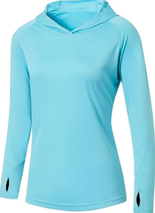 Sweat à capuche pour femme avec protection solaire UPF 50+, manches longues, chemise de randonnée légère, séchage rapide, protection contre les éruptions cutanées, course à pied, pêche - Product Image 2