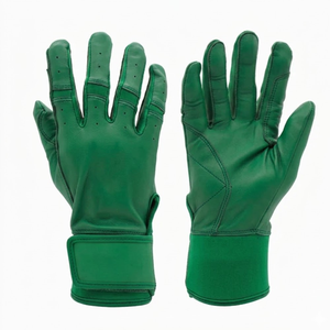 Mitaines de frappeur de baseball en cuir Cabretta vert forêt, paume en peau de mouton 0,9 mm, couleur d'équipe universitaire, marque privée, marque personnalisée, OEM - Product Image 1