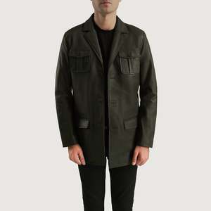 Ray Cutler <b>Green</b> <b>Leather</b> <b>Blazer</b> - Product Image 1