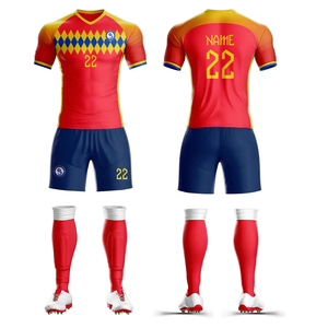 Juego de camisetas de fútbol personalizadas de alta calidad, uniforme de secado rápido con sublimación completa con logotipo para niños, chándal, nombre del equipo incluido - Product Image 5