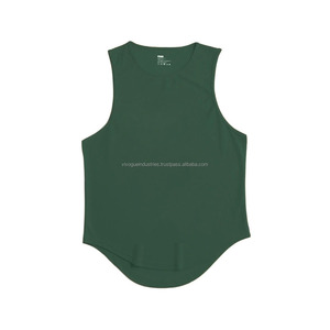Venta caliente personalizado Anti-Shrink poliéster mezcla de algodón 180g de punto hombres mujeres sin mangas gimnasio desgaste Rosa camiseta sin mangas ropa deportiva rápida - Product Image 3
