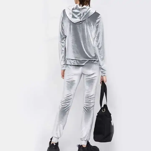 Survêtement en velours de taille supérieure pour femmes, sweat-shirt confortable à col rond et à manches longues avec pantalon de jogging pour femmes, confortable - Product Image 2