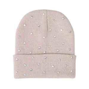 New Arrival Solid Color <b>Winter</b> Knitted Beanie Hat with Button Dot Pattern 100% Cotton Digital Printing - Product Image 4