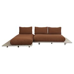 Minimlistic <b>Outdoor</b> Furniture Set Platform <b>Sofa</b> with Chaise Lounge Sticks - Product Image 5