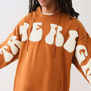 Sudadera con capucha de hombro caído de peso pesado de gran tamaño de calidad superior personalizada 3D algodón mezclado Puff impresión hombres sudaderas con capucha - Product Image 6