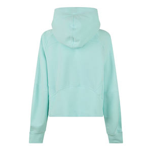 Sweat-shirt à capuche surdimensionné pour femme avec logo personnalisé, poids lourd, demi-zip, haut court, raglan, en molleton de coton, avec badge, doublé, pull d'hiver - Product Image 6