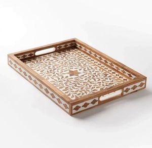 Juego de regalo de Navidad de la mejor calidad, decoración del hogar, incrustaciones de madera/hueso, bandeja decorativa, servicio de té y café, nuevo diseño superventas - Product Image 1