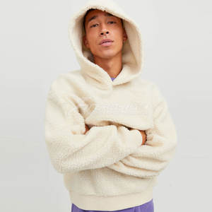 Sweat à capuche personnalisé lourd Sherpa pour hommes 100% coton épais polaire doublé fermeture éclair complète hiver chaud sweat motif solide veste de travail - Product Image 1