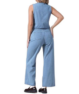 Conjunto de Dos Piezas de Mezclilla para Mujer, Tendencia Actual, Conjunto de Chaleco y Pantalones Anchos de Mezclilla, Conjunto de Dos Piezas de Mezclilla 2026 - Product Image 3