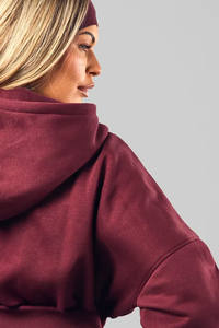 ชุดวอร์มสไตล์สตรีทแวร์สำหรับผู้หญิง แบบมีฮู้ด ทรงบ็อกซี่ ตัดเย็บด้วยผ้าที่ระบายอากาศได้ดี ป้องกันรอยยับ พร้อมซิปและลายปัก - Product Image 4