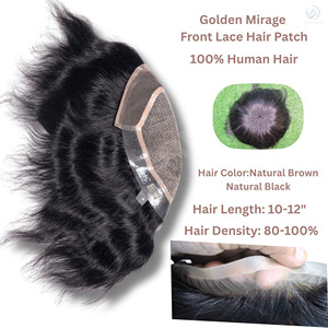 Mirage Front Lace Postiche 100% Indien Remy Droite Toupet de Cheveux Humains pour Hommes Bonne Densité Prix de Gros - Product Image 4