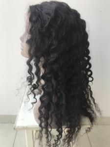 Perruque de cheveux humains vierges péruviens, trame de Machine, couleur noire naturelle, 28 pouces, Transparent et HD, Loose Deep 4x4 Closure, vente en gros - Product Image 4