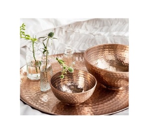 Cuenco para mezclar alimentos de cobre de nuevo diseño, forma redonda, cuenco para alimentos de tamaño personalizado, cuenco para uso de vajilla - Product Image 3