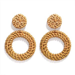 PENDIENTES DE RATÁN DE CALIDAD TEJIDOS TRADICIONALES HECHOS A MANO MATERIAL PENDIENTES ECOLÓGICOS PARA MUJERES Y NIÑAS - Product Image 1