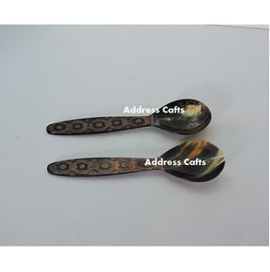 Ensemble cuillère et fourchette de service à salade en corne de Viking avec poignée pour ustensiles de cuisine de table - Product Image 2