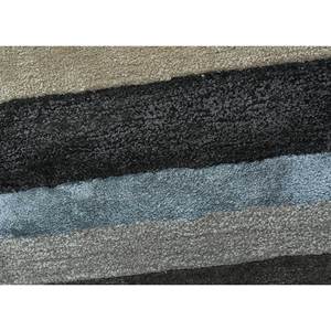 Tapis en laine et viscose tuftés à la main Acar, motif rayé gris et noir pour chambre à coucher, salon ou couloir - Taq-4356 - Product Image 3