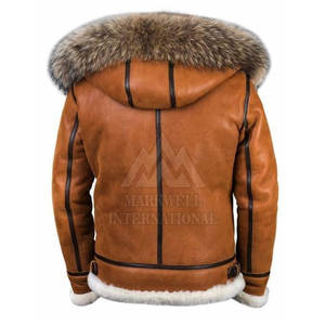 Breathable Winter Warm <b>Men</b> Leather <b>Fur</b> <b>Jacket</b> Casual Wear <b>Men</b> Leather <b>Fur</b> <b>Jacket</b> In Reasonable Price - Product Image 4
