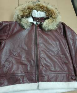 Veste en cuir de camionneur pour homme de style classique de qualité supérieure, en cuir de mouton véritable avec capuche - Product Image 2