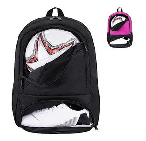 Nouveau sac à dos de football personnalisable avec doublure en polyester, bandoulière arquée, fermeture éclair – Conception avec compartiment pour ballons de sport - Product Image 1