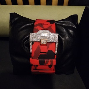 Montre de luxe à chronographe squelette avec diamants en moissanite, bracelet semi-caoutchouc, mouvement ETA, unisexe - Product Image 5