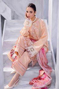 Púrpura bordado puro césped algodón indio paquistaní mujeres desgaste recto Salwar Kameez vestido musulmán colección de verano 2023 - Product Image 6