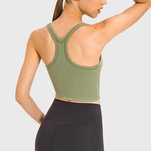 Quick Dry Women's Racerback Yoga Top with <b>Padded</b> Bra Multi-Color Athletic Sports Exercise Fitness Workout <b>Running</b> Top for Adults - Product Image 5