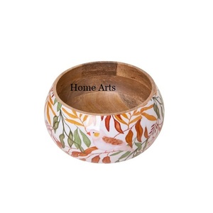 Customized Size Printed Wood Serving <b>Bowl</b> Newest Design for Wedding & Kitchen Use Quality <b>Dessert</b> Serving <b>Bowl</b> - Product Image 1