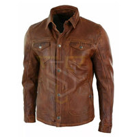 Großhandel Custom ized Men Leder hemd Langarm Leder hemden Street Wear Leder hemden
