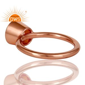 Nuevo diseño de plata de ley, chapado en oro rosa, rosa de Calcedonia Natural piedra preciosa, anillo apilable, joyería para mujer, regalo para ella - Product Image 3