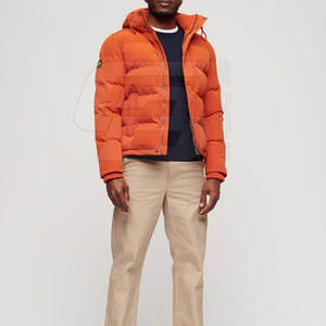2025 Top Design hommes compressible doudoune légère à capuche manches longues fermeture éclair veste d'hiver avec col montant tissu - Product Image 3