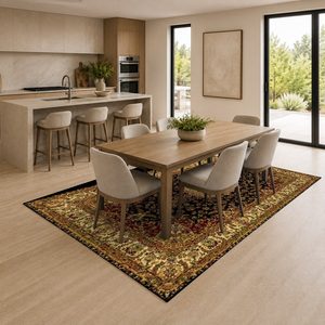 <b>RUGS</b> DEPOT LXDP-0345 Wholesale Red Burgundy Traditional Medallion Digital Printed Machine Washable Chenille Area <b>Rug</b> <b>Non</b> <b>Slip</b> - Product Image 4