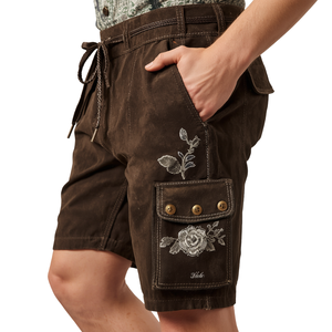 Pantalones Cortos de Cuero Genuino para Hombre, Estilo Bávaro Tradicional Bordado, Pantalones Cortos de Cuero Premium Estilo Oktoberfest, Fabricación OEM - Product Image 4