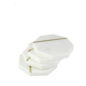 Luxury Marble Gold Plated <b>Ceramic</b> <b>Coasters</b> Geometric Porcelain Cup Mat Waterproof Heat-insulated Pad Table Decoration - Product Image 1