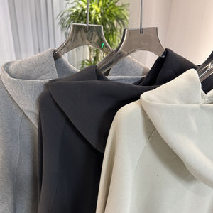 Nouveau Streetwear basique lettre Logo haute qualité poids lourd coton surdimensionné pull troupeau imprimé goutte épaule hommes sweats à capuche - Product Image 3