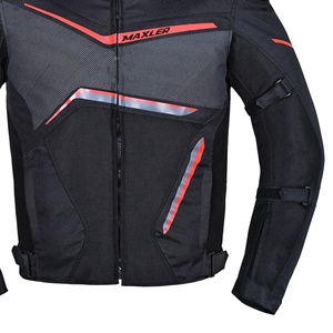 Venta al por mayor CE aprobado hombres transpirable verano motocicleta chaqueta soporte cuello malla motorista equipo de protección patrón decoración frontal - Product Image 5