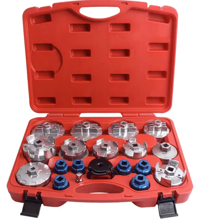 Universal 19PCS Alumínio Cap Oil Removal Socket Wrench Tool Kit para Toyota Honda Mazda Tipo Copa Oil Filter Wrench