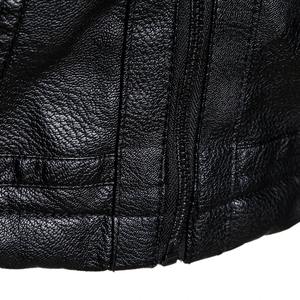 แจ็กเก็ตหนังหนาเต็มตัวสำหรับผู้ชาย, แจ็กเก็ตหนัง PU หนาสำหรับวัยรุ่นเสื้อโค้ทขนาด2024คุณภาพสูงของผู้ชาย - Product Image 4