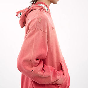 OEM ácido lavado Vintage lavado Sun Faded sudaderas con capucha en blanco básicos algodón mezclado Sudadera con capucha hombres Boxy Fit Oversized Cropped Pullover - Product Image 4