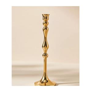 Set of 3 Customized Sizes Gold Plated Brass <b>Candle</b> Stand Metal Pillar Holder for Christmas Wedding <b>Candle</b> Lanterns & Jars - Product Image 4