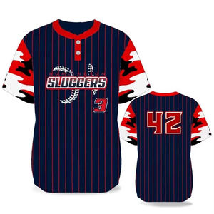 Venta al por mayor personalizado degradado transpirable talla grande adultos ropa deportiva hombres OEM Softball béisbol camisetas uniforme conjunto sublimación - Product Image 4